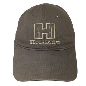 Hornady Strapback Baseball Cap Brown One Size Adjustable Embroidered 6 Panel